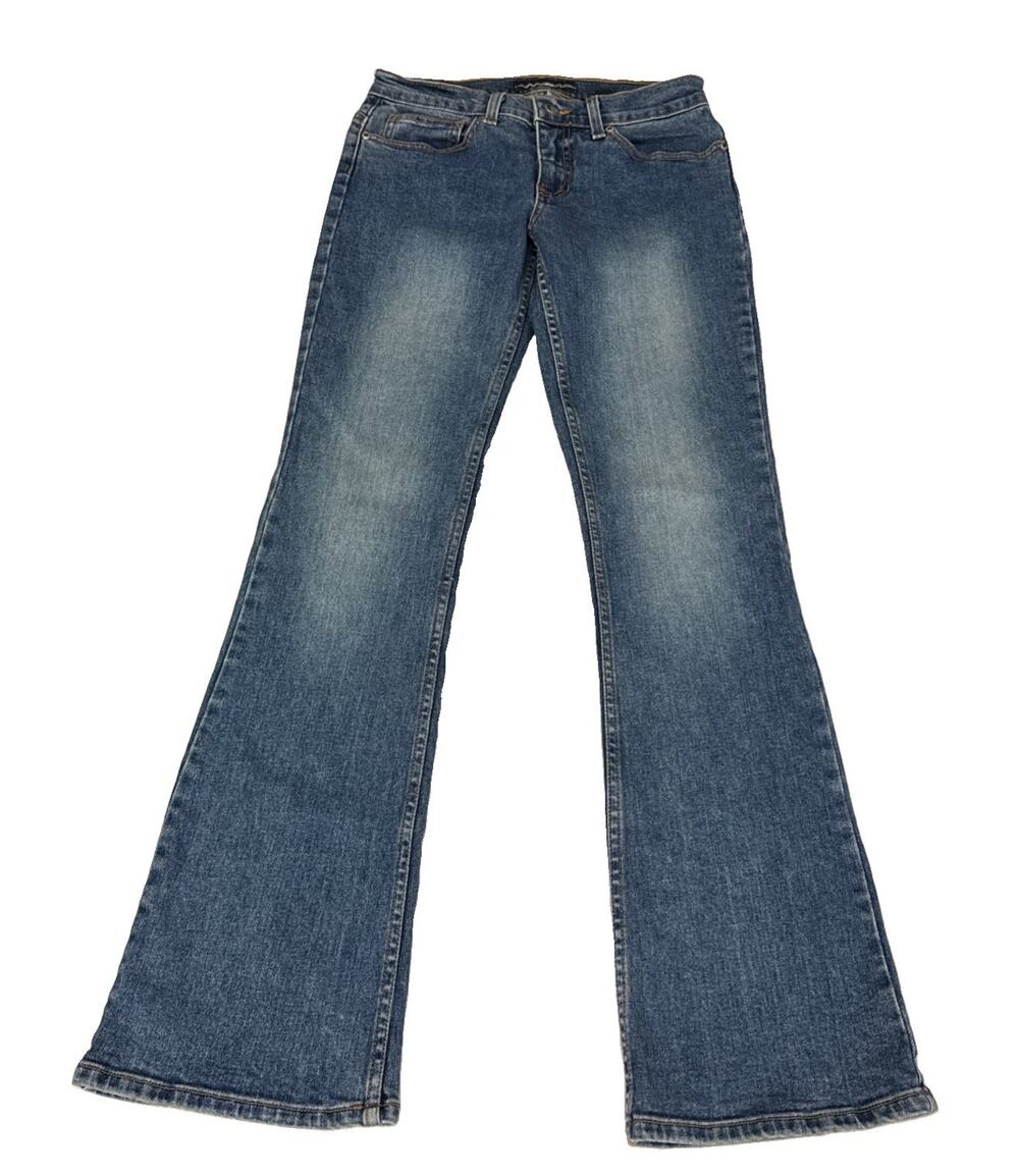 Bebe Jeans Size 28 Made in USA Low Rise Flare Bootcut Denim Y2K